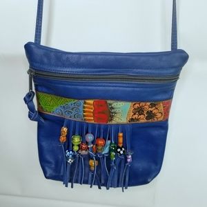 ILZE HEIDER Leather Hand Painted Crossbody boho
